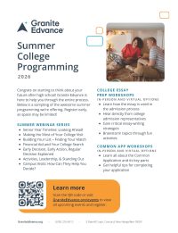 2026 Summer College Programming Flyer